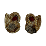 Golden Shell Ruby Paper Mache Earrings – Lightweight