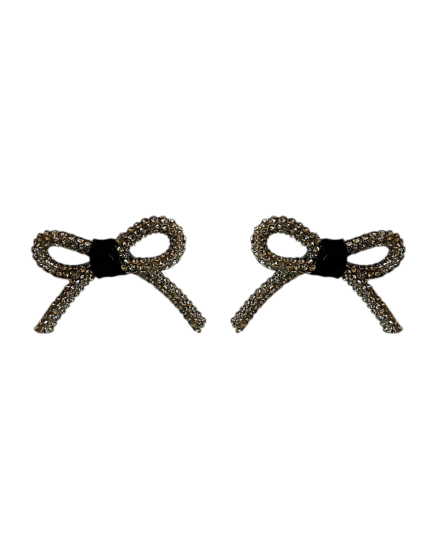 Silver Bow Sparkle Earrings – Chic & Timeless