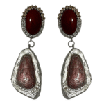 Lover’s Stone – Handmade Jewel-Embroidered And Paper Mache Earrings