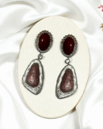 Lover’s Stone – Handmade Jewel-Embroidered And Paper Mache Earrings - Image 3