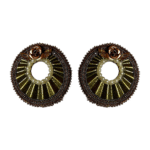 Golden Pearl Halo Earrings – Handmade-Embroidered Elegance