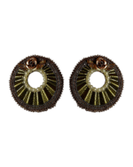 Golden Pearl Halo Earrings – Handmade-Embroidered Elegance