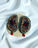 Dance of Colors – Embroidered Elegance Earrings - Image 3