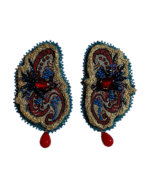 Dance of Colors – Embroidered Elegance Earrings