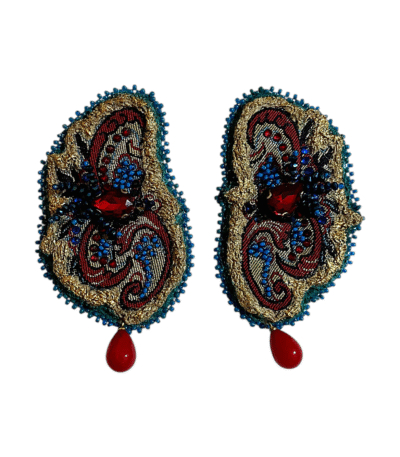 Dance of Colors – Embroidered Elegance Earrings