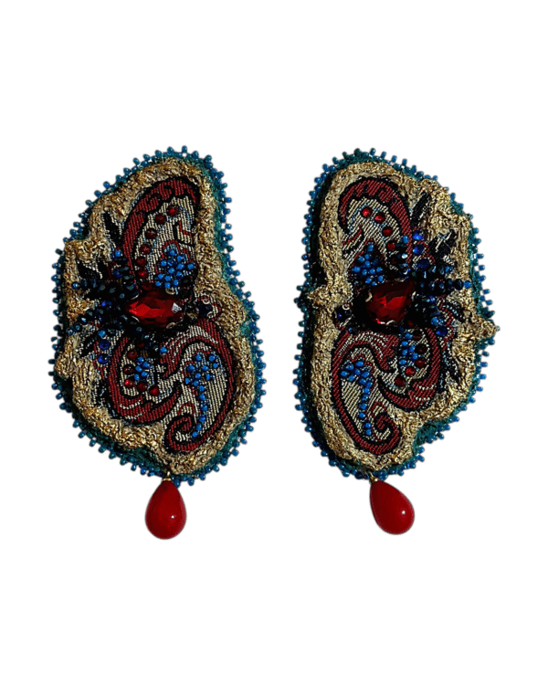 Dance of Colors – Embroidered Elegance Earrings