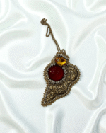 Fire And Gold – Handmade Jewel-Embroidered  And Paper Mache Earrings - Image 5