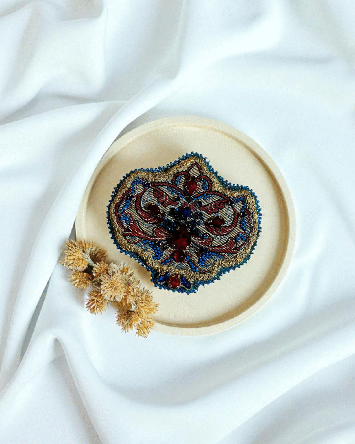 Dance of Colors – Embroidered Elegance Earrings - Image 5