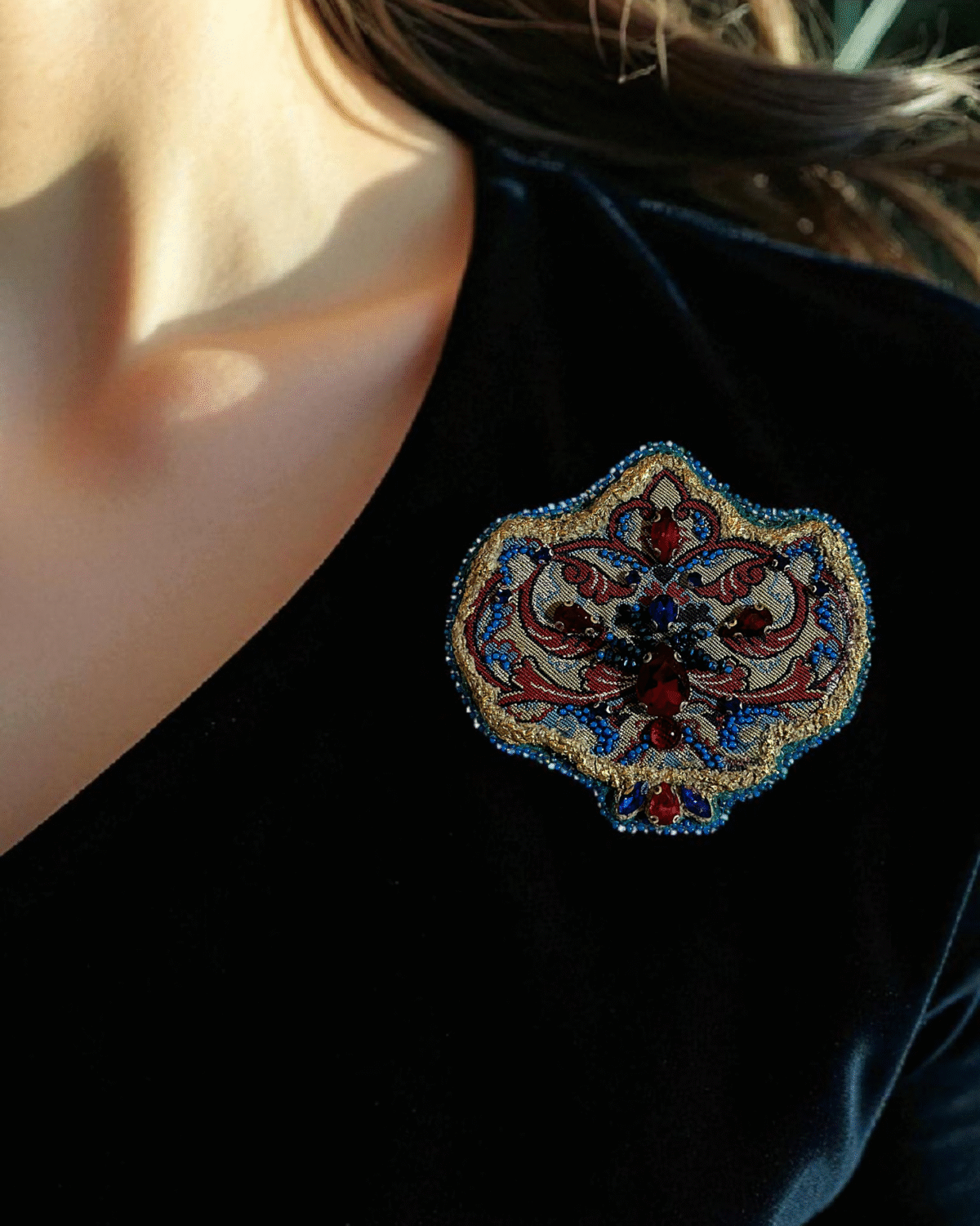 Dance of Colors – Embroidered Elegance Earrings - Image 4