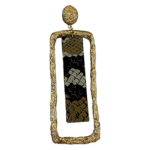 Golden Frame Earring with Sculpted Elegance