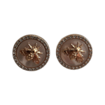 Golden Bee Earrings with Sparkling Halo