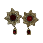 Red Sunburst Earrings– Handmade Paper Mache