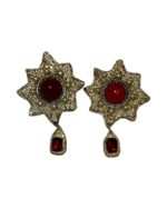 Red Sunburst Earrings– Handmade Paper Mache