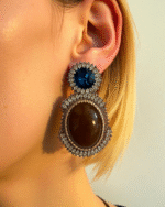 Sky & Earth Earrings – Handmade Jewel-Embroidered Earrings - Image 2
