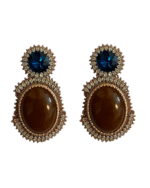 Sky & Earth Earrings – Handmade Jewel-Embroidered Earrings