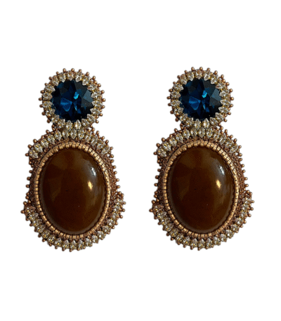 Sky & Earth Earrings – Handmade Jewel-Embroidered Earrings