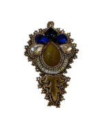 Golden Cube Earrings – Handmade Jewel-Embroidered Earrings - Image 6