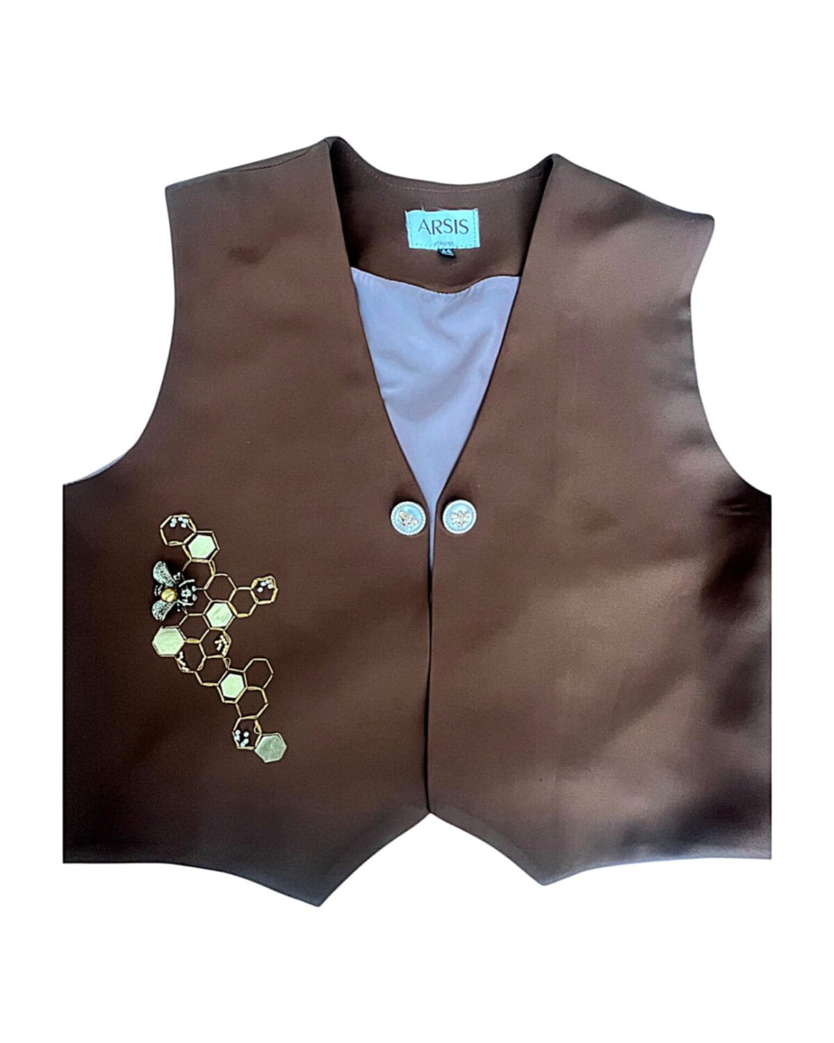 Golden Hive Vest In Mocha With Lined Finish