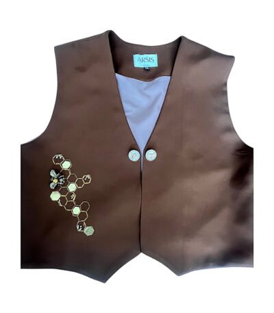 Golden Hive Vest In Mocha With Lined Finish