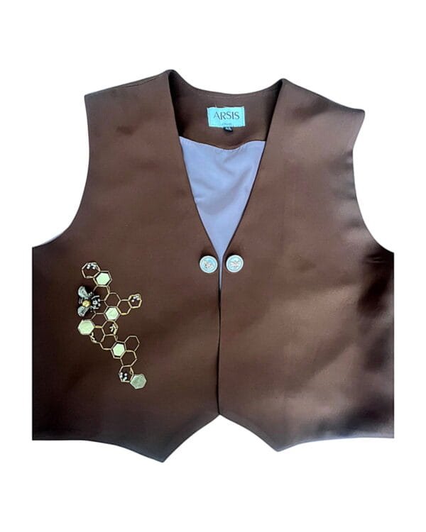 Golden Hive Vest In Mocha With Lined Finish