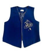 Golden Swirl Vest In Navy Crepe