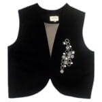 Velvet Hexa Vest with Handmade Embroidered
