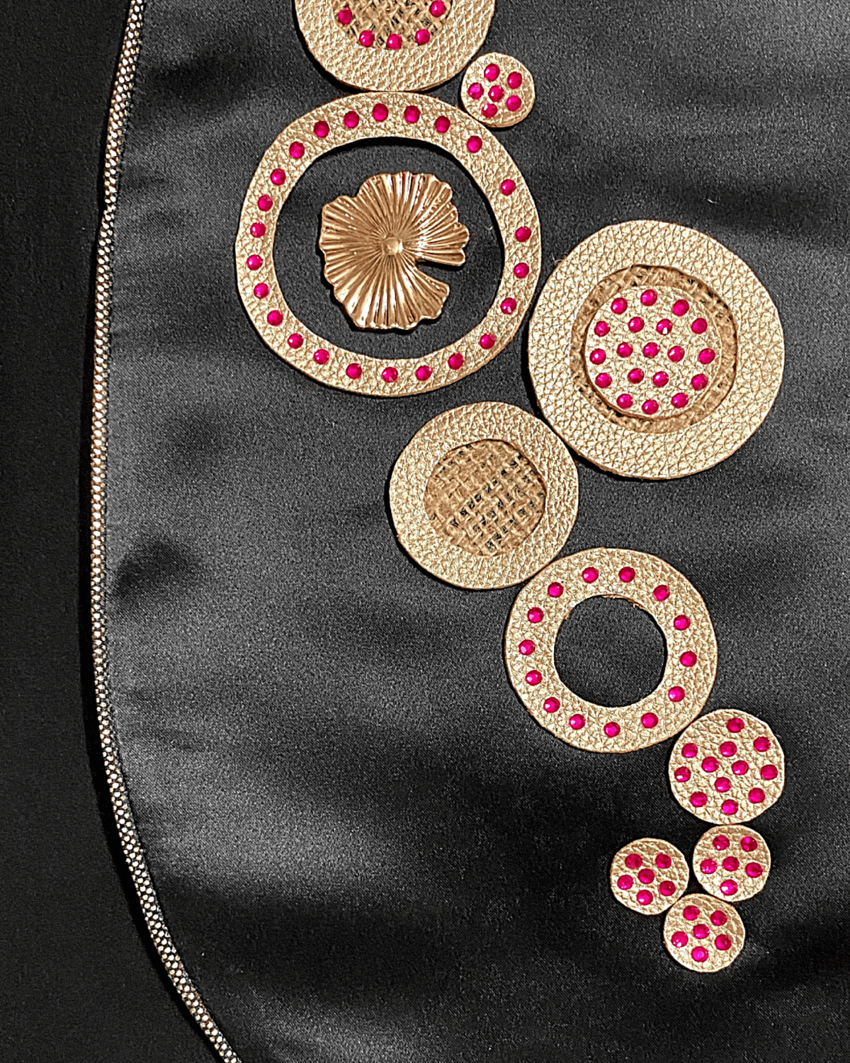 Rose Gold Halo Vest In Black Satin Elegance - Image 2