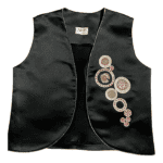 Rose Gold Halo Vest In Black Satin Elegance