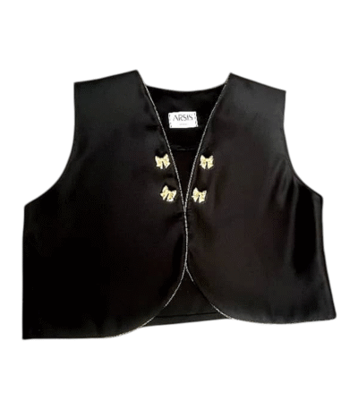 Midnight Monarch Vest With Gilded Accents