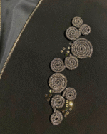 Midnight Spiral: Embellished Black Luxury Vest - Image 2