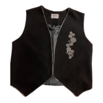 Midnight Spiral: Embellished Black Luxury Vest