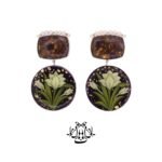 Bone Painting earrings, Handmade, Mohave-Charoite