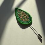 Persian Embroidered Brooch – Handmade Patteh Floral Pin – Ethical Handmade Accessory - Image 2