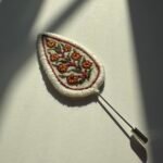 Persian Embroidered Brooch – Handmade Patteh Floral Pin – Ethical Handmade Accessory - Image 3