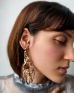 green gold earrings from the hysteria collectiin code(M-H10-2) - Image 2