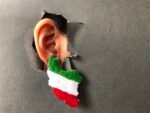 Single Iran Map Stud Earring (Not a Pair) – Handmade Sistan & Baluchestan Embroidery, Lightweight Unique Jewelry