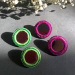 Handmade Mirror Embroidery Earrings | Eco-Friendly Lightweight Studs - Image 10