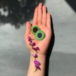 Handmade Mirror Embroidery Earrings | Eco-Friendly Lightweight Studs - Image 4