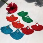 Handmade Mirror Embroidery Earrings – Lightweight Brass Hook, Eco-Friendly Jewelry by Iranian Artisans