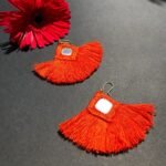 Handmade Mirror Embroidery Earrings – Lightweight Brass Hook, Eco-Friendly Jewelry by Iranian Artisans - Image 4