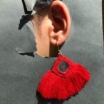 Handmade Mirror Embroidery Earrings – Lightweight Brass Hook, Eco-Friendly Jewelry by Iranian Artisans - Image 2