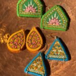 Handmade Pateh Embroidery Earrings | Persian Boho Brass Jewelry | Eco-Friendly Artisan Gift - Image 5
