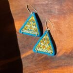 Handmade Pateh Embroidery Earrings | Persian Boho Brass Jewelry | Eco-Friendly Artisan Gift - Image 3