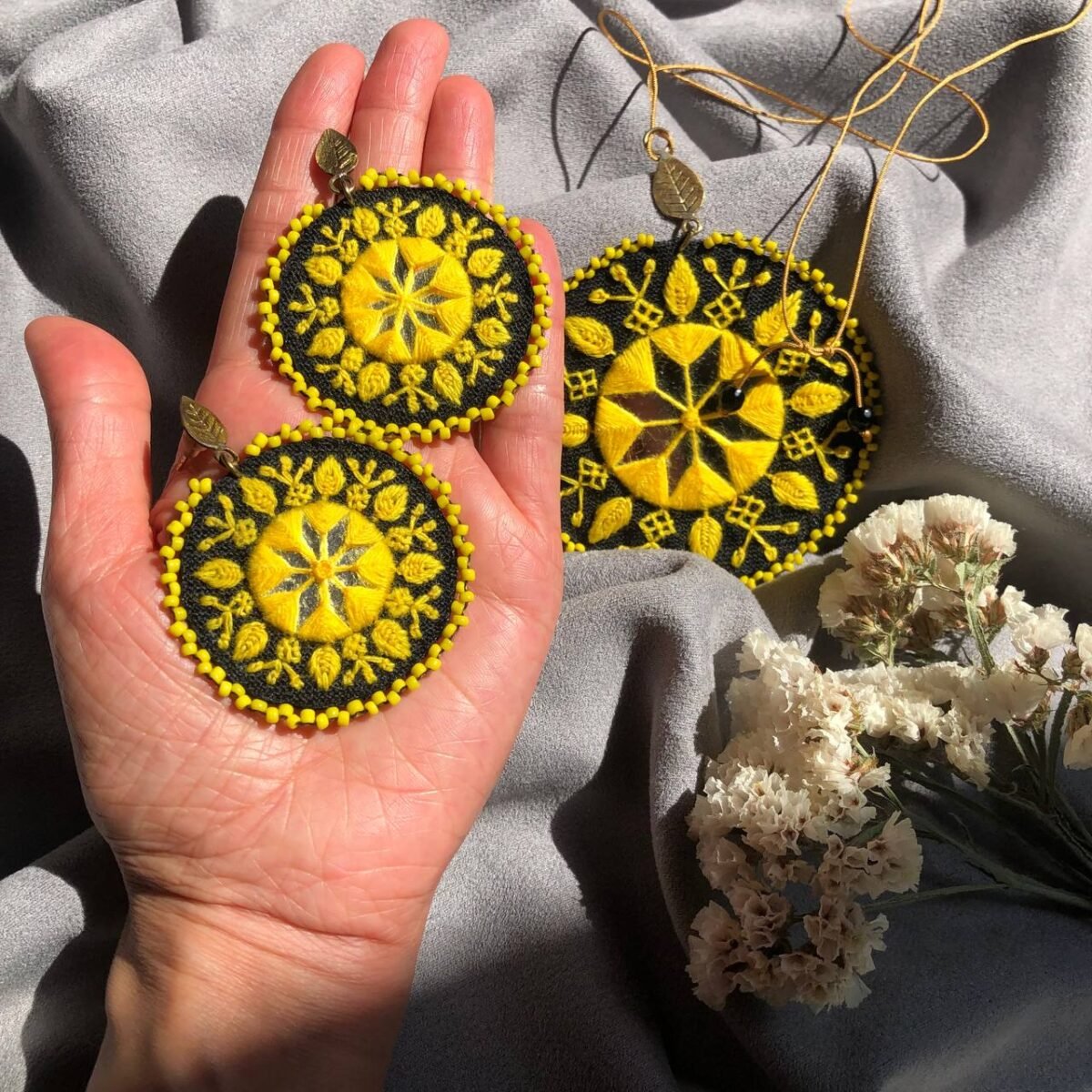 Handmade Baluchi Embroidery Necklace & Earrings Set with Mirror Work – Brass & Eco-Friendly Jewelry - Image 1