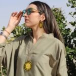 Handmade Baluchi Embroidery Necklace & Earrings Set with Mirror Work – Brass & Eco-Friendly Jewelry - Image 10