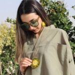 Handmade Baluchi Embroidery Necklace & Earrings Set with Mirror Work – Brass & Eco-Friendly Jewelry - Image 5