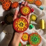 Handmade Palivar Embroidery Jewelry Set – Mirror Pendant Necklace & Earrings | Balochi Needlework