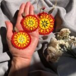 Handmade Palivar Embroidery Jewelry Set – Mirror Pendant Necklace & Earrings | Balochi Needlework - Image 2