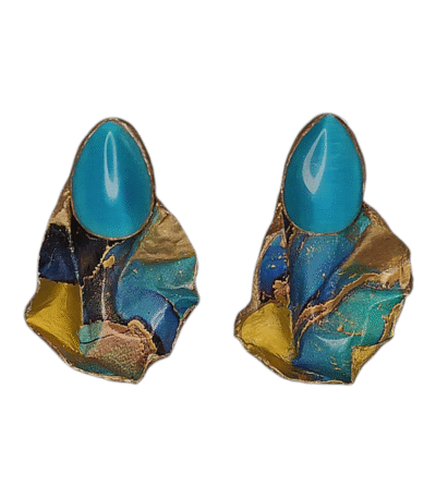sea Waves Earrings – Handmade Paper Mache