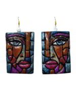 Dual-Face Earrings– Handmade Paper Mache